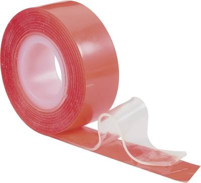 TOOLCRAFT 886516 Doppelseitiges Klebeband Rot (L x B) 1.5 m x 19 mm 1 St.