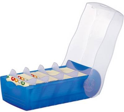 HAN CROCO 998-643 Karteikasten Blau, Transluzent max. Anzahl der Karten: 500 Karten DIN A8 quer inkl. 100 linierten Kart