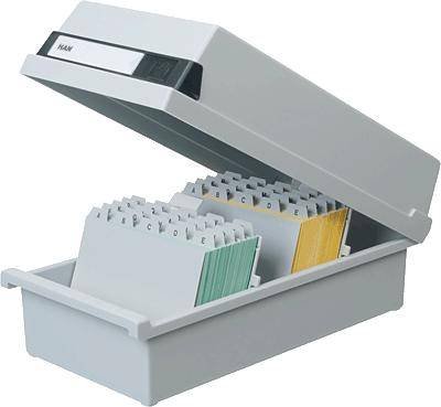 HAN HAN - Kartei - für A4 - Kapazität: 1300 Karten 954-11 Karteikasten Lichtgrau max. Anzahl der Karten: 1.300 Karten DI