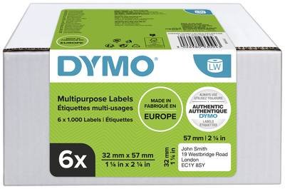 DYMO Etiketten Rolle Kombi-Pack 2093094 2093094 57 x 32 mm Papier Weiß 6000 St. Permanent haftend Universal-Etiketten