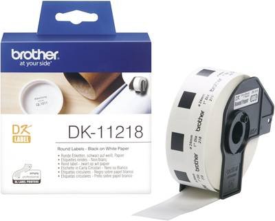 Brother DK-11218 Etiketten Rolle Ø 24 mm Papier Weiß 1000 St. Permanent haftend DK11218 Universal-Etiketten