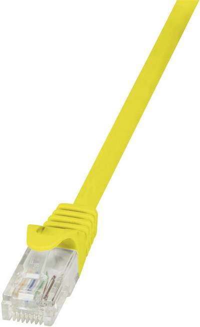 LogiLink CP2017U RJ45 Netzwerkkabel, Patchkabel CAT 6 U/UTP 0.25 m Gelb mit Rastnasenschutz 1 St.