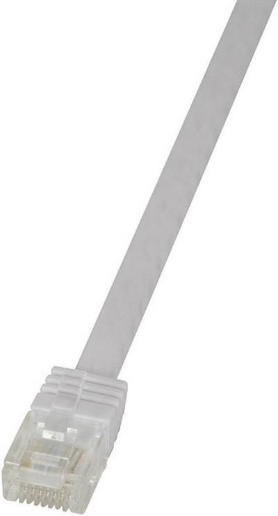 LogiLink CF2091U RJ45 Netzwerkkabel, Patchkabel CAT 6 U/UTP 10.00 m Weiß hochflexibel 1 St.