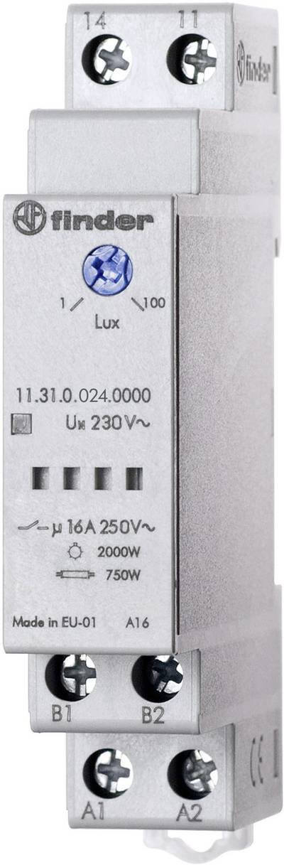 Finder Dämmerungsschalter 1 St. 11.31.0.024.0000 Betriebsspannung:12 V, 24 V Empfindlichkeit Licht: 1, 30 - 80, 1000 lx,