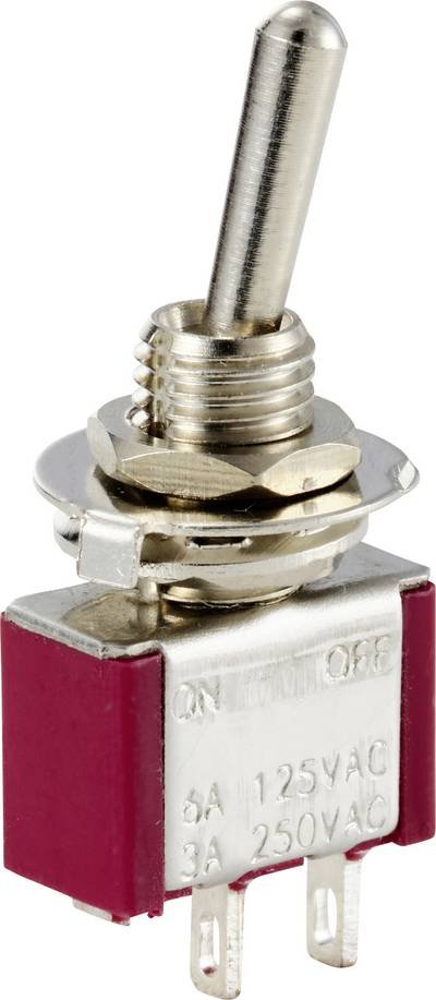 TRU COMPONENTS TC-12819608 Kippschalter 125 V/AC, 250 V/AC 6 A 1 x Aus/(Ein) tastend 1 St.