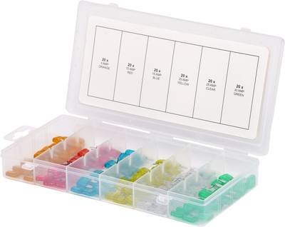 KS Tools 970.0280 970.0280 Kfz Mini Flachsicherung 5 A, 10 A, 15 A, 20 A, 25 A, 30 A 120 Teile