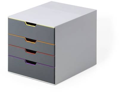 Durable VARICOLOR® 4 760427 Schubladenbox Grau DIN A4, DIN C4, Folio, Letter Anzahl der Schubfächer: 4