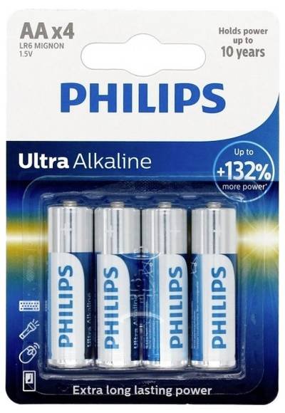 Philips Ultra LR6 Mignon (AA)-Batterie Alkali-Mangan 1.5 V 4 St.