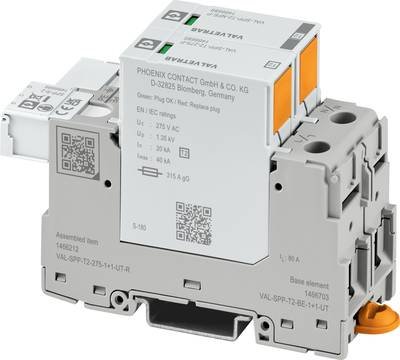 Phoenix Contact 1466212 VAL-SPP-T2-275-1+1-UT-R Überspannungsableiter Überspannungsschutz für: Verteilerschrank 40 kA 1