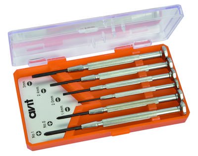 AVIT AV05010 Elektronik- u. Feinmechanik Schraubendreher-Set 6teilig Schlitz, Kreuzschlitz Phillips