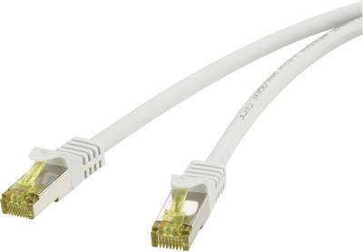 Renkforce RF-4149858 RJ45 Netzwerkkabel, Patchkabel CAT 6a (Rohkabel CAT 7) S/FTP 0.25 m Grau mit Rastnasenschutz, Flamm