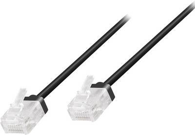 LogiLink CQ3033U RJ45 Netzwerkkabel, Patchkabel CAT 6a U/UTP 1.00 m Schwarz extrem dünn, hochflexibel, Flammwidrig, Halo