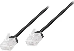 LogiLink CQ3033U RJ45 Netzwerkkabel, Patchkabel CAT 6a U/UTP 1.00 m Schwarz extrem dünn, hochflexibel, Flammwidrig, Halo