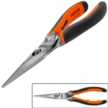 Alicates ergo™ de boca semirredonda cromados, con mangos bi-materiales ref. 2430gc - Rationalstock.es
