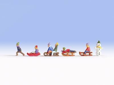 NOCH N Kinder im Schnee Bemalt, Stehend, Sitzend