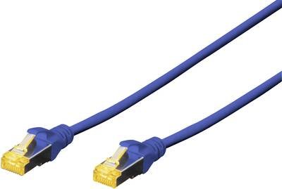 Digitus DK-1644-A-010/B RJ45 Netzwerkkabel, Patchkabel CAT 6a S/FTP 1.00 m Blau Halogenfrei, verdrillte Paare, mit Rastn