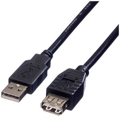 ROLINE USB 2.0 Verlängerungskabel, Typ A-A, ST/BU, schwarz, 3 m