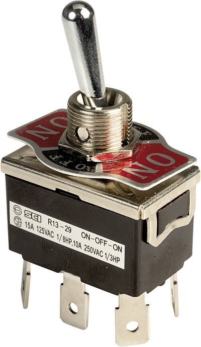 SCI R13-29E-01-HPH Kippschalter 250 V/AC 10 A 2 x Ein/Aus/Ein rastend 1 St.