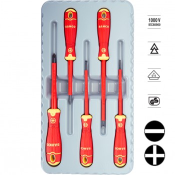 Juego de destornilladores aislados vde bahcofit con mango multicomponente ref. b220.005