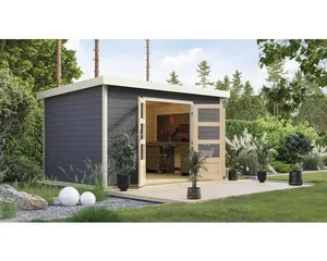 Gartenhaus Karibu Metalwood 2 7B Blech weiß 390 x 273 cm terragrau