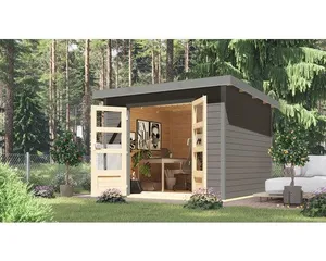 Gartenhaus Karibu Metalwood 6B Blech graualu 309 x 292,4 cm terragrau