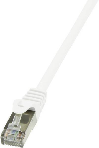 LogiLink CP2051S RJ45 Netzwerkkabel, Patchkabel CAT 6 F/UTP 2.00 m Weiß mit Rastnasenschutz 1 St.