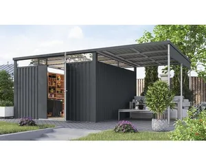 Gartenhaus Karibu Nosten 3,5 inkl. Anbaudach 2,25 m 564 x 355 cm anthrazit