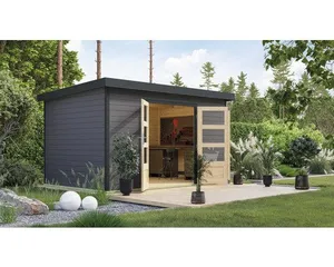 Gartenhaus Karibu Metalwood 2 7B Blech anthrazit 390 x 273 cm terragrau