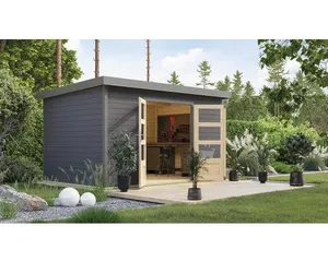 Gartenhaus Karibu Metalwood 2 7B Blech graualu 390 x 273 cm terragrau