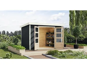 Gartenhaus Karibu Metalwood 4C Blech weiß 322 x 236,5 cm anthrazit