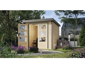 Gartenhaus Karibu Metalwood 2 A Blech graualu 228,5 x 235 cm natur