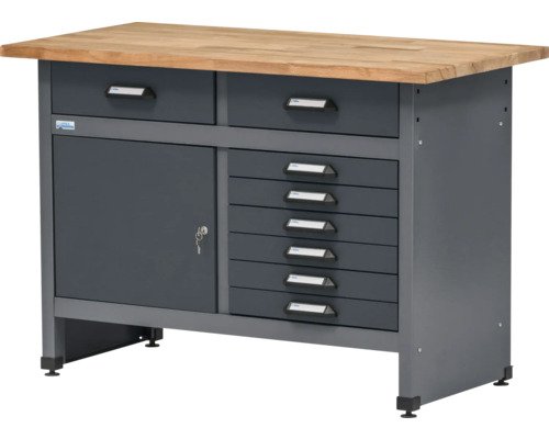 Küpper Werkbank 1200 x 840 x 600 mm 1 Tür 8 Schubladen anthrazit