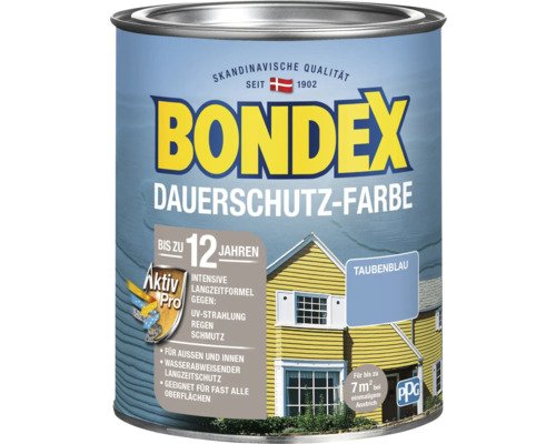 BONDEX Holzfarbe-Dauerschutzfarbe taubenblau 750 ml