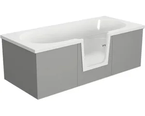 Badewanne mit Tür mittig Anschlag links SCHULTE Q2 80 x 180 cm alpinweiß glatt glänzend mit befliesbarer Front- und Seitenverkleidung D80013M4-5