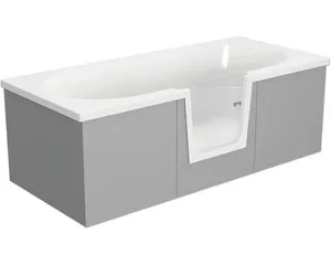 Badewanne mit Tür mittig Anschlag rechts SCHULTE Q2 80 x 180 cm alpinweiß glatt glänzend mit befliesbarer Front- und Seitenverkleidung D80013M4-3