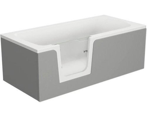 Badewanne mit Tür links SCHULTE Q1 75 x 160 cm alpinweiß glänzend mit befliesbarer Front- und Seitenverkleidung D80072L4