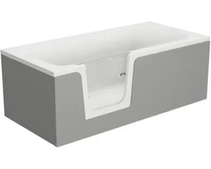 Badewanne mit Tür links SCHULTE Q1 75 x 160 cm alpinweiß glänzend mit befliesbarer Front- und Seitenverkleidung D80072L4