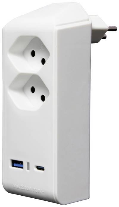 Brennenstuhl 1508342212 Zwischensteckdose mit USB Weiß