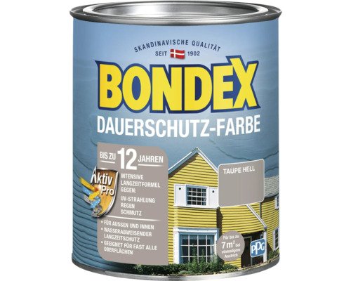 BONDEX Holzfarbe-Dauerschutzfarbe taupe hell 750 ml