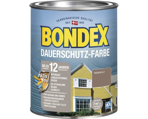 BONDEX Holzfarbe-Dauerschutzfarbe treibholz 0,75 l