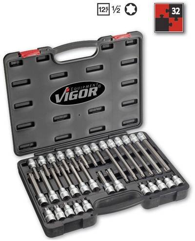 Vigor Steckschlüssel-Bit-Einsatz-Set 1/2" (12.5 mm) 32teilig V1917