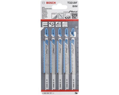 Bosch Stichsägeblatt T 321 BF Speed für Metall 5-tlg