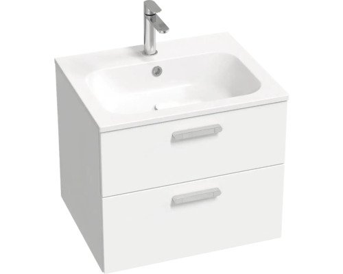 Waschbeckenunterschrank RAVAK Chrome II BxHxT 60x50x49 cm Frontfarbe weiss Griffleiste chrom