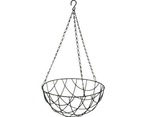 Blumenampel Bellissa Haas Hanging Basket Gusseisen feuerverzinkt Ø 35 cm H 18 cm schwarz inkl. Befestigungsmaterial