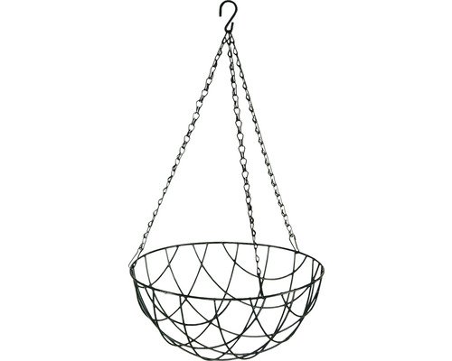 Blumenampel Bellissa Haas Hanging Basket Gusseisen feuerverzinkt Ø 30 cm H 12 cm schwarz inkl. Befestigungsmaterial
