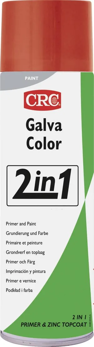 CRC 20566-AD GALVACOLOR Korrosionsschutz-Lack mit Zweifach-Wirkung Feuerrot RAL 3000 500 ml