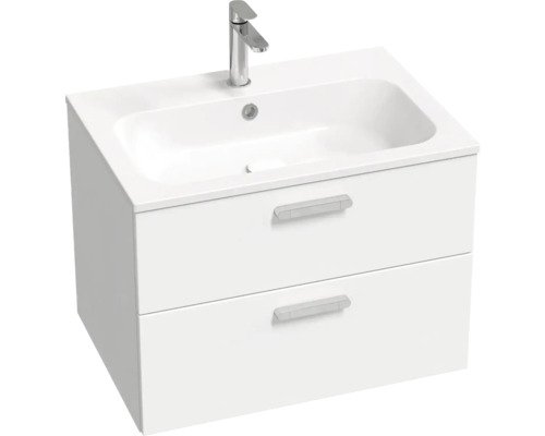 Waschbeckenunterschrank RAVAK Chrome II BxHxT 70x50x49 cm Frontfarbe weiss Griffleiste chrom
