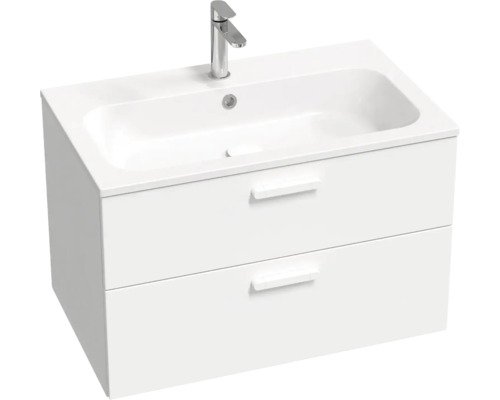 Waschbeckenunterschrank RAVAK Chrome II BxHxT 80x50x49 cm Frontfarbe weiss Griffleiste weiss