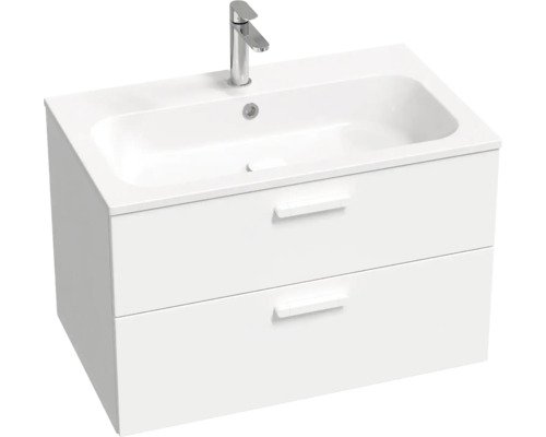 Waschbeckenunterschrank RAVAK Chrome II BxHxT 120x47x49 cm Frontfarbe weiss Griffleiste weiss