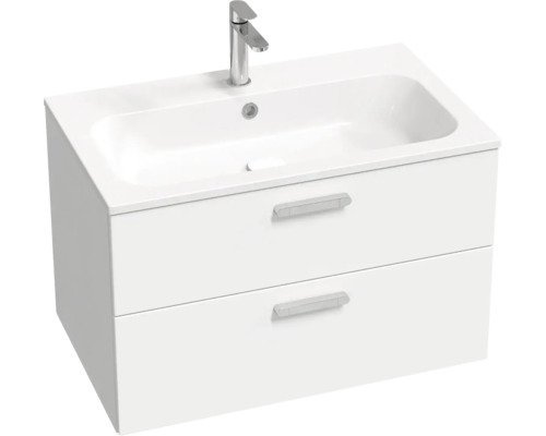Waschbeckenunterschrank RAVAK Chrome II BxHxT 80x50x49 cm Frontfarbe weiss Griffleiste chrom